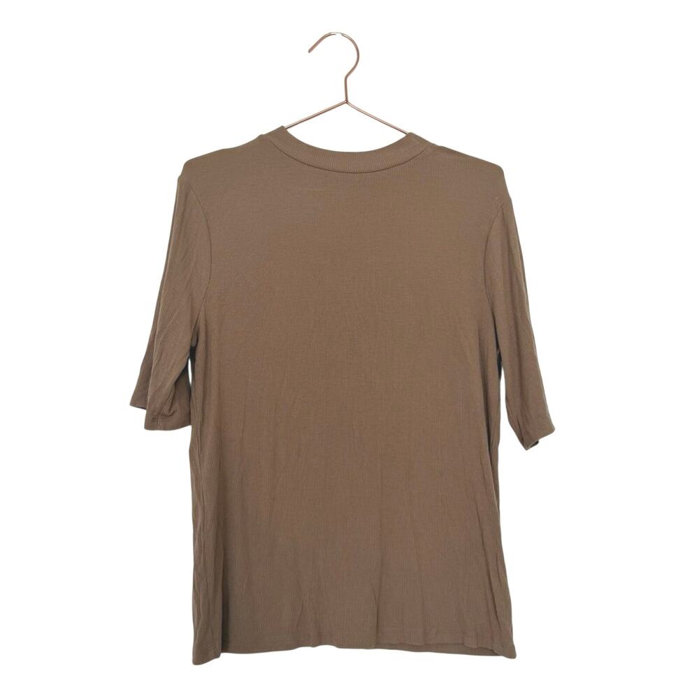 A new day Tan Women's Short Sleeve Top
